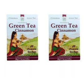 Palanquin Green Tea Cinnamon, 40 Premium Tea Bags, 80 g (Pack of 2)