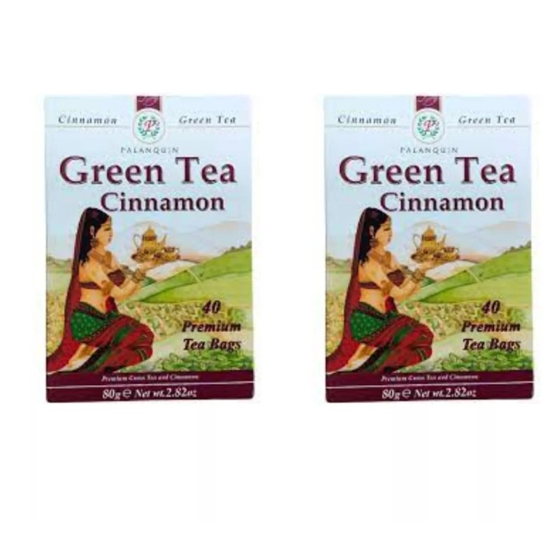 Palanquin Green Tea Cinnamon, 40 Premium Tea Bags, 80 g