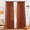 MIULEE Burnt Orange Linen Curtains 84 Inches Long 2 Panels