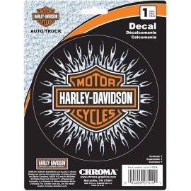 Chroma 27519 Harley Davidson Holographic Flameburst Decal - 5-3/8" Round