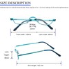 Half Reading Glasses - 2 Pairs Half Rim Metal Frame