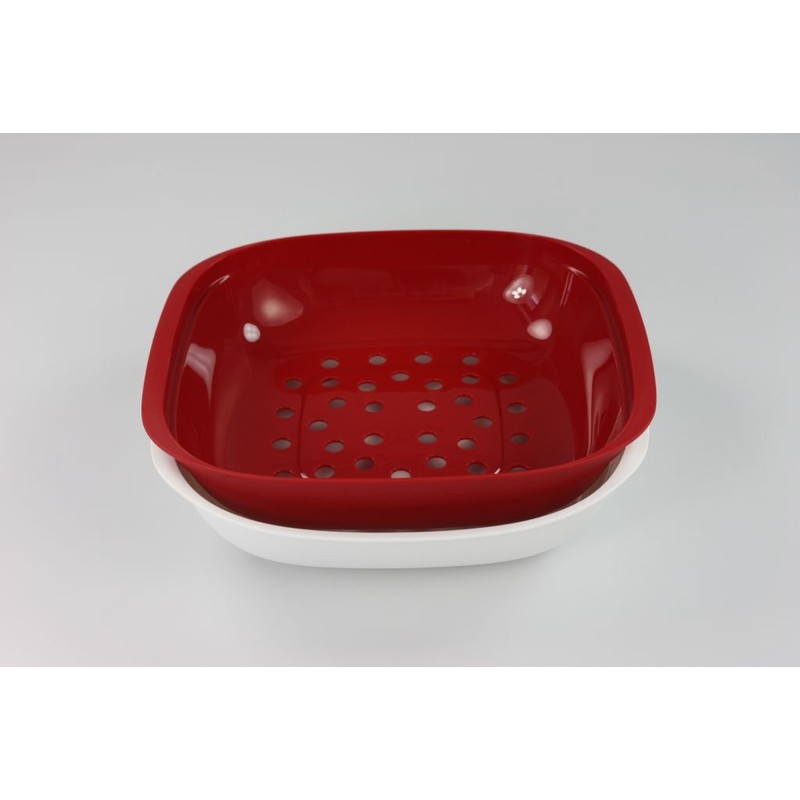 TUPPERWARE Allegra Basket Strainer 1,33 L Bowl Server white red