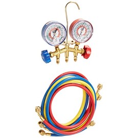 Jb Industries GIDDS-505317 M2 Series Brass 2-Valve Charging Manifold Assembly with 60-Inch Ccle Hoses For R-22, R-404A, and R-410A