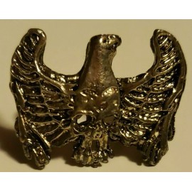 unbranded Vintage  Adjustable Metal Skull Head w/ Eagle Ring Charm Prize Vending New