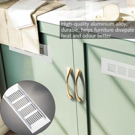 Pack of 2 Ventilation Grille Aluminium Air Grille Silver Aluminium Exhaust Air Grille Square Ventilation Grille Kitchen for Cabinets and Bedrooms Furniture Grille Door Ventilation Grille