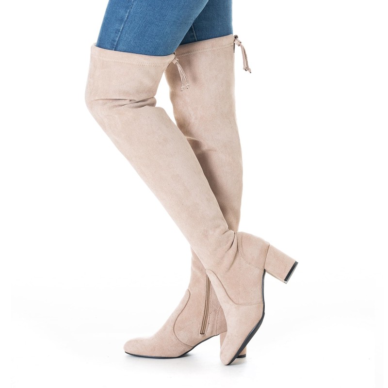 N.N.G Over the Knee Boots for Women Cream Size 10