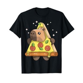 Cute Kawaii Capybara Pizza Japanese Anime Foodie Meme T-Shirt