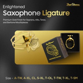 Theo Wanne Enlightened Saxophone Ligature with Premium Gold Finish for Soprano, Alto, Tenor & Baritone Mouthpieces - Innovative Design for Saxophone and Clarinet Players - Size EAW Pack of 1
