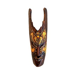 OMA African Wall Mask Hanging Wooden Hand Crafted Good Fortune Lucky Fire Tiki Mask Statue Home Decor Gift