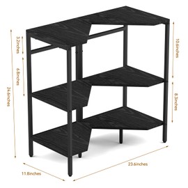 Under Pedestal Sink Shelf, 2 Pack Under Sink Organizers and Storage, 3-Tier Pedestal Under Sink Storage Bathroom Vanity, Corner Shelf Stand for Bathroom, Kitchen, Living Room, Black