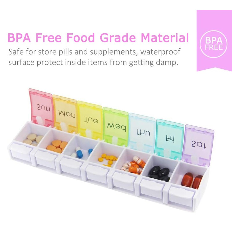 7 Day Pill Box Portable Storage Box Weekly Pill Box
