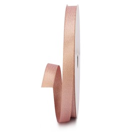 VIVIQUEN 3/8 Inches Double Faced Rose Gold Purl Ribbon, 20 Yards Luxury Glitter Ribbon,Prefect for Gift Wrapping,Floral Arrangements,Wedding Decorations
