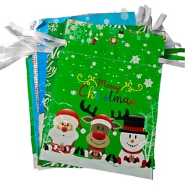 Christmas Gift Bags 25pcs, Christmas Gifts Ideas, Reusable Drawstring Gift Bags with Tags, Large & Medium Bulk Xmas Wrapping Bags, Holiday Party Favor Bags for Kids Presents, Santa & Snowflake Decorative Bags.gifts boyfriend