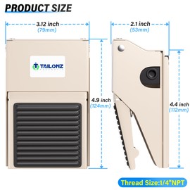 Tailonz - Kit de válvula neumática de pedal de pie NPT de 1/4 pulgadas, 3 vías, 2 posiciones, con rosca de goma antideslizante, control de presión FV320 con accesorios neumáticos de 6 mm