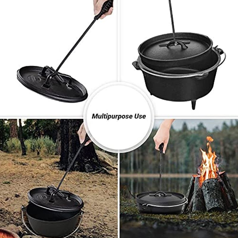 Fdit Dutch Oven Lid Lifter, 19.5cm Cast Iron Lid Lifter