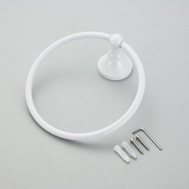 jojofuny White Towel Ring Hand Towel Holder for Bathroom Wall, Round Hanging Ring for Bathroom Storage