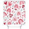 CYREKUD 72" x 72" Valentine's Day Rainbow Shower Curtain Red