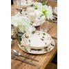 Bico Magnolia Floral Ceramic 35oz Dinner Bowls, Set of 4,