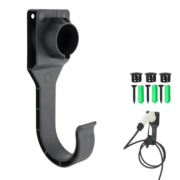 Teurroie EV Vehicle SAE J1772 Wall-Mount Charger Holder, Portable Space