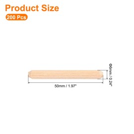 uxcell 200Pcs 1/4"x2" (6mmx50mm) Wooden Dowel Pins, Fluted Wood Beveled Ends Tapered Dowel Hardwood Pegs, Fluted Wood Dowels Rods for Furniture, Crafts, DIY