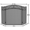 Fire Beauty Fireplace Screen for Wood Burning Fireplace Foldable 3