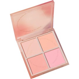 Paleta de Rubor de 4 Colores, Paleta de Rubor de Maquillaje Prensado Versátil Saturado Portátil para Mujeres, Cuatro Tonos de Rubor para un Pigmento Hermoso y Duradero, Ligero