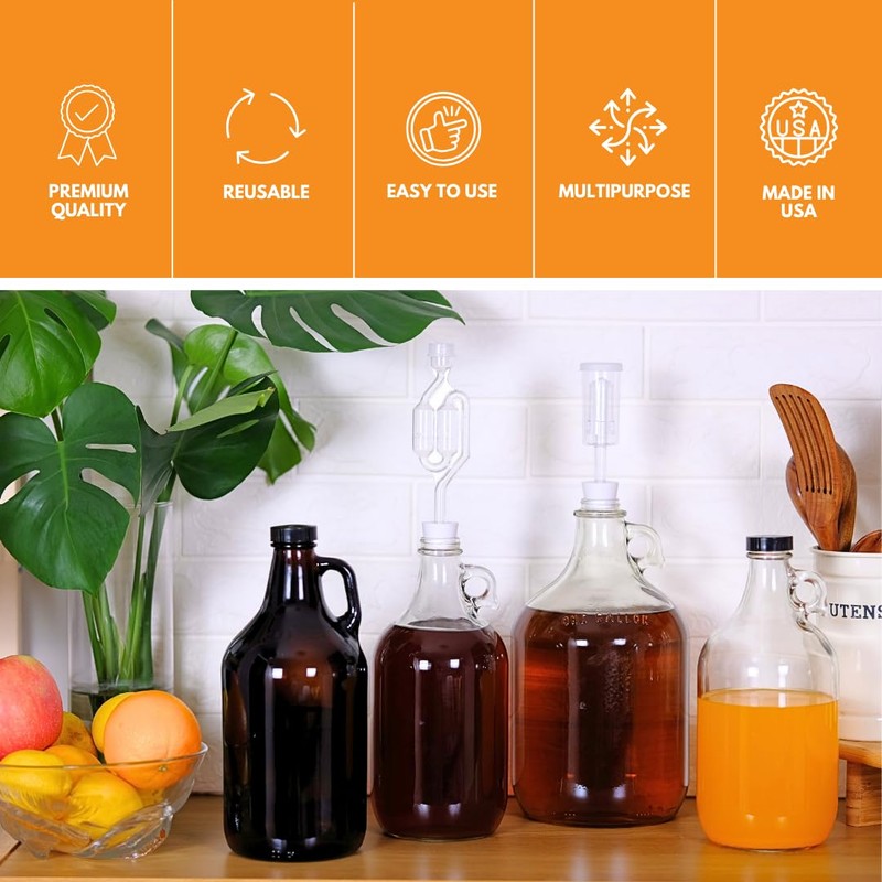 Fastrack 4-Pack 1 Gallon Glass Jug Set (128 oz) w/