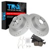 TRQ Rear Brake Pad & Rotor Kit Ceramic Premium G-Coated