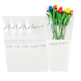 Flower Wrapping Bags for Bouquets, Flower Bouquet Sleeve Clear Flower Bags, 11×17 Inch Floral Wrapping Bags Large for Wedding Ceremony, Birthday Party, Graduation, Florist Supplies 20 Pcs (White)