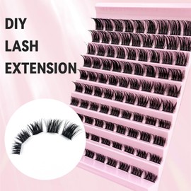 Selawasty Lash Clusters Eyelashes Cluster Lashes Individual Lashes Eyelash Extensions DIY Lash Extensions D Curl Volume Wispy Soft Comfortable Band Individual False Lashes 90Pcs(8-16mm-S-D01)