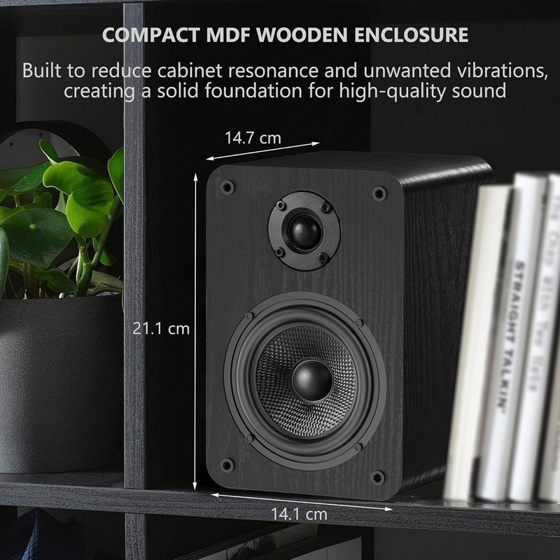LONPOO Bluetooth Bookshelf Speakers for Turntable - Wireless 60W RMS