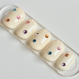 07:00AM, warmth filling the blank space |Jewel parts nail - Coffin Egg / 07:00AM, 여백을 채운 온기 | 보석 파츠 네일 - 코핀에그