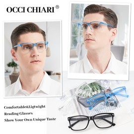 OCCI CHIARI 5.0 Lightweight Reading Glasses Men Designer Readers 1.0 1.25 1.5 1.75 2.0 2.25 2.5 2.75 3.0 3.5 4.0 5.0 6.0