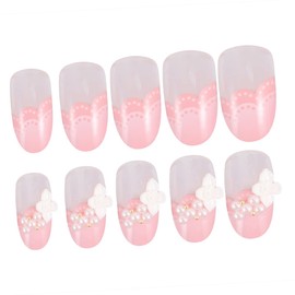 Baluue 24 Pieces Women Nail Art Sticker Nails Press Manicure Fake Salon Nail Toe Tape Projector Lights for Bedroom Kiss Goth Stand Solid Nail Glue Gel Nail Art Decal Pink