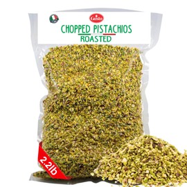 Pistachios Roasted Chopped, 2.2 lb (1 kg), Dry Roasted Unsalted Pistachio Crumbles, Chopped Pistachios nuts for ice cream sundaes, Gusto Etna, Non GMO, Product of Italy
