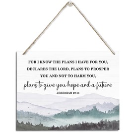 Christian Decor, Rustic Hanging Wood Plaque Sign, Hanging Wall Plaque, Scripture Wall Decor, Christian Home Decor, Scripture Sign Gift, Jeremiah 29:11 sign - For I Know the Plans I Have for You