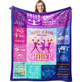 Cheer Gifts for Girls Cheerleader Blanket Ultra Soft Flannel Cheerleading Gifts Throw Blanket Birthday Gift Ideas for Teens Kids 60"X50"