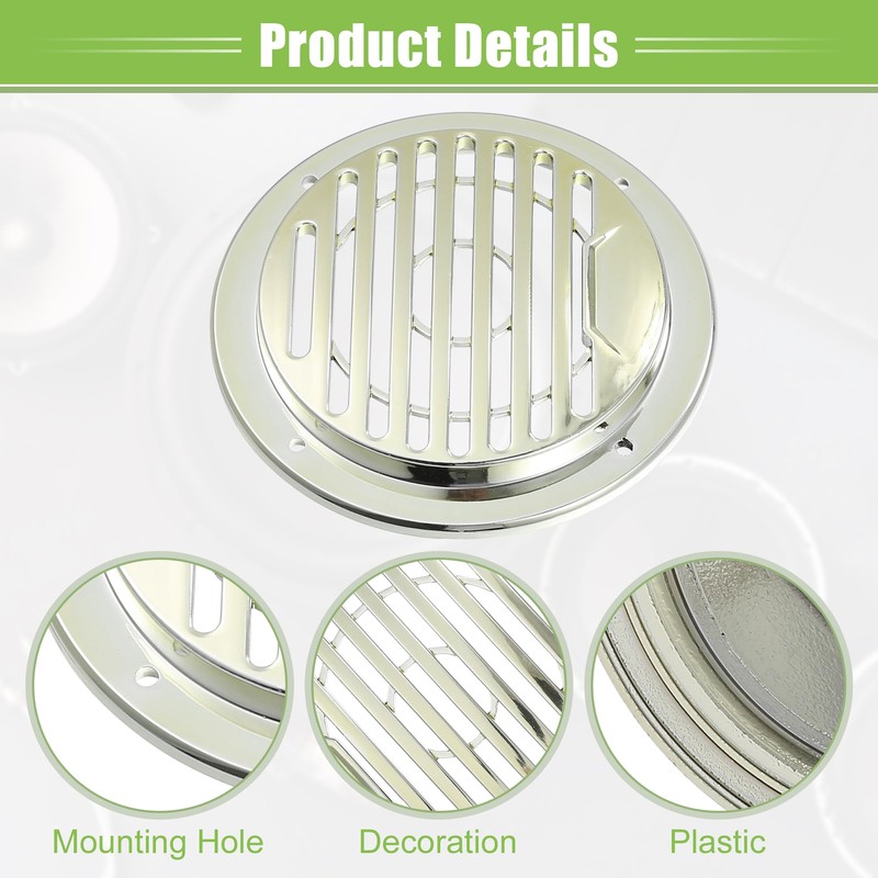 A ABSOPRO 3" Car Speaker Covers Round with Screws Silver