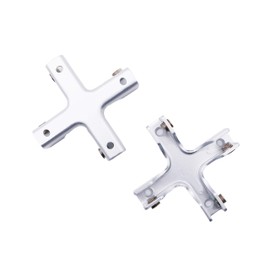 Set of 2 NUZAMAS Cross Shape Glass Clamps, Building Showcase, Aquarium Fish Tank, Cabinet, Aluminium Alloy Glass Support Brackets, Fit for 6-10mm Glass Thickness