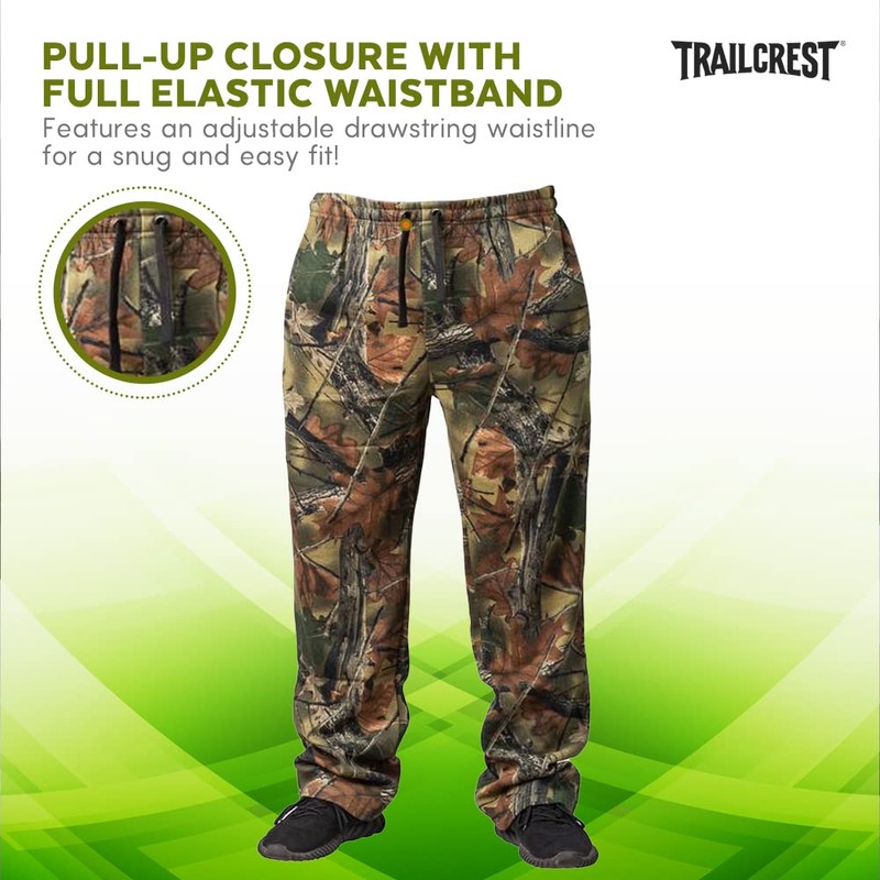 TrailCrest Men's Open Bottom Cotton Blend Lounge Hunting Sweatpants, 2X