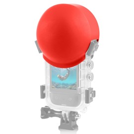 PULUZ Lens Cover for Insta360 X3 Invisible Dive Case, Insta 360 X4 Underwater Waterproof Diving Case Lens Cap Guard, Action Camera Accessories (Red)