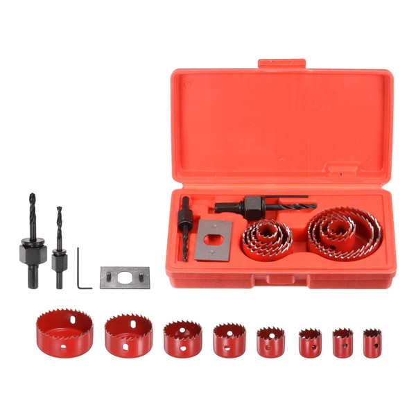 HARFINGTON 8pcs Hole Saw Set 3/4" - 2-1/2" (19mm-64mm) HSS