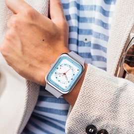 oyeaho Watch for Mens Ultra-Thin Minimalist Fashion Waterproof Mens Watch with Second Hand Luminouse Watch with Silicone Band Watch for Men Women Big Face Quartz Watch Blue Gray