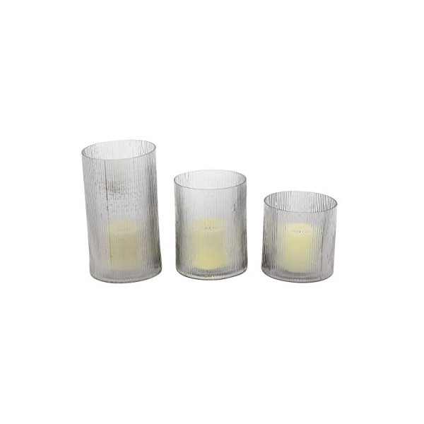 Deco 79 24690 Frosted Glass Candle Holders (Set of 3),