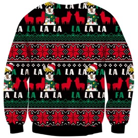 Ugly Christmas Sweater for Boys Girls 9-10 Year Old Holiday Winter Long Sleeve Satan Claus Alpaca Pullover Sweatshirts Size 9 10 Big Sister Festival Outfits Son's Stylish