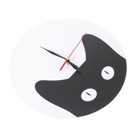 GRIRIW Cute Kitten Decorative Wall Hanging Clock Silent Design for Bedroom and Living Modern Art Atmosphere Easy Installation Housewarming Present
