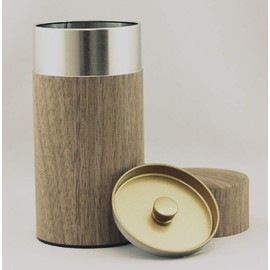 KOTODO Natural Wood Tea Tin Canister : Walnut/Long 7oz (200g), Japan
