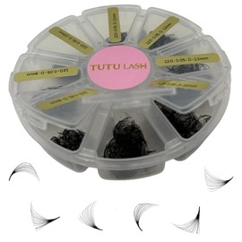 12D Promade Lashes 1120 Fans Loose lash fans pro made mix lengths 0.05 thickness D Curl (8-15mm Lengths) promades premade lash extensions Tutu Lash (12D D Curl Mix 8-15mm)