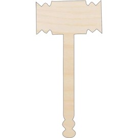 Decor Gavel - Laser Cut Out Unfinished Wood Craft Shape XTR15 9" / 1/4" thick