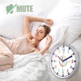 wigmoa Telling Time Clock - NonTicking Cute Wall Watch Clock - Silent Analog Clock for Room- BA-3 (C Type, 10 Inch)